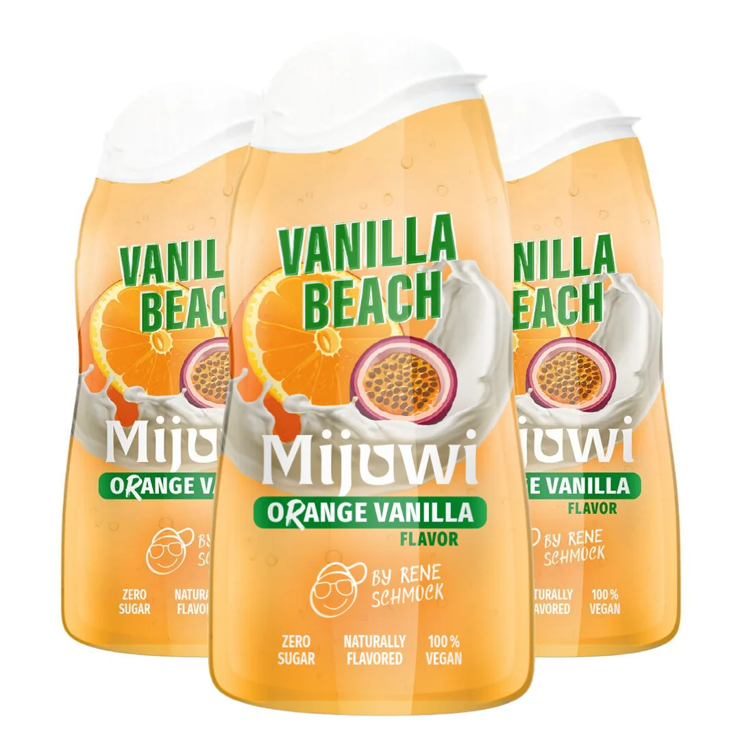 Mijuwi Fantastic Starter Set Sirup ohne Zucker - 6x 48 ml, zuckerfreier Sirup + Shaker, 100% vegan, für 6-8 Liter Getränk pro Sirup, natürlich aromatisiert, Wild Cola, Dragonfruit & Mango, Grenadine, Apple & Pear, Vanilla Beach, Ice Tea Peach - Bild 2